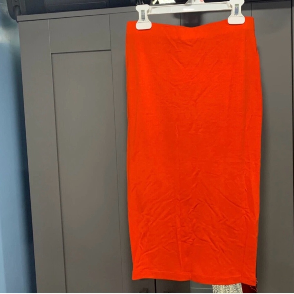 Forever 21 Orange Midi Pencil Skirt Cocktail